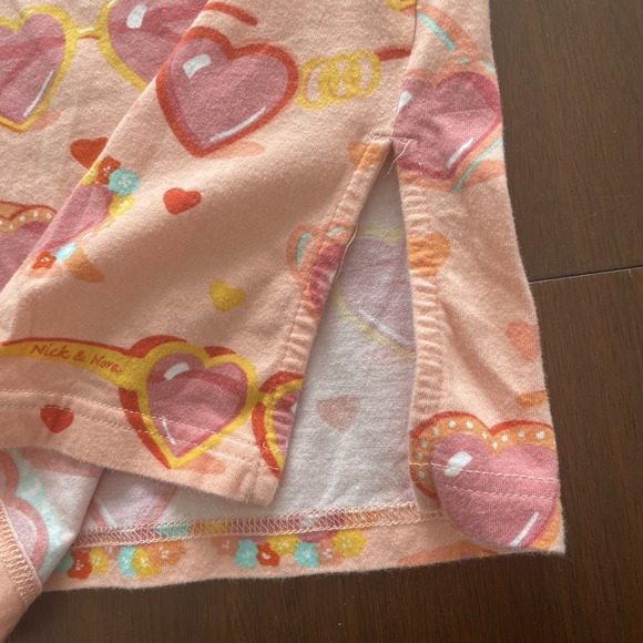Nick & Nora Women XS Cotton Pink Heart Sunglass Whimsical Sleep Shirt Nightgown - Picture 10 of 11